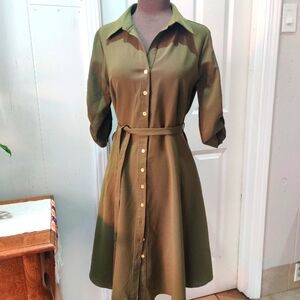 Sharagano Dress Olive Green 10p